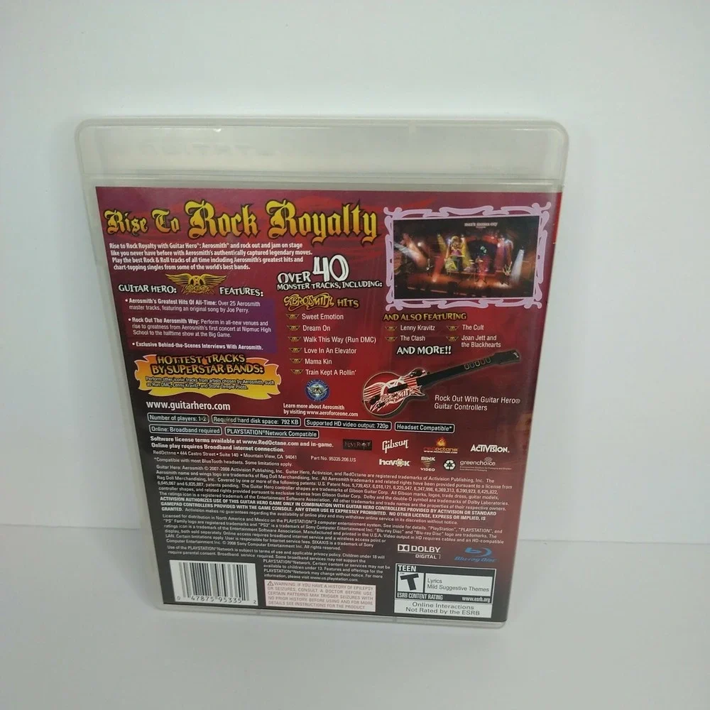 Guitar Hero Aerosmith Video Game Sony PlayStation 3 2008 PS3